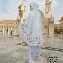 Telekung Travel Satin Printed (Awning Moss Crepe Berdagu) in NRF0008