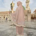 Telekung Travel Satin Printed (Awning Moss Crepe Berdagu) in TRD0021